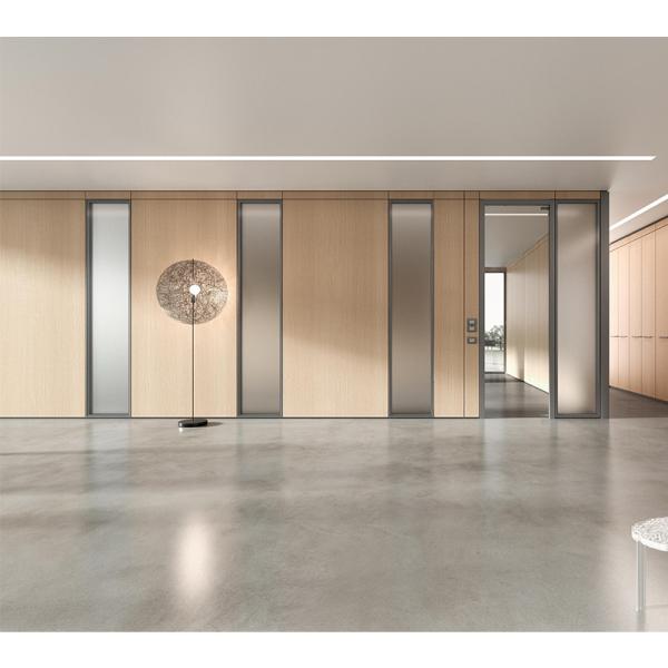 Modern Office Glass Partition Wall with Frosted Glass Acid Etched Glass and 108mm Thickness