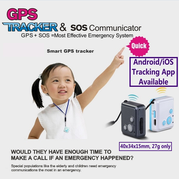 V16 Mini GSM GPS Tracker+Child Kids Elderly SOS Button Alarm Transmitter W/ Inbuilt Microphone & Speaker for 2-Way Talk