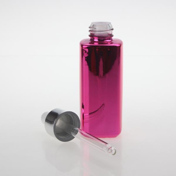 Small Pink Color 20ml 30ml Glass Dropper Bottles Application For Essential Oil