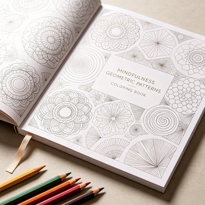Mindfulness Geometric Patterns Coloring Book For Adult Relaxation