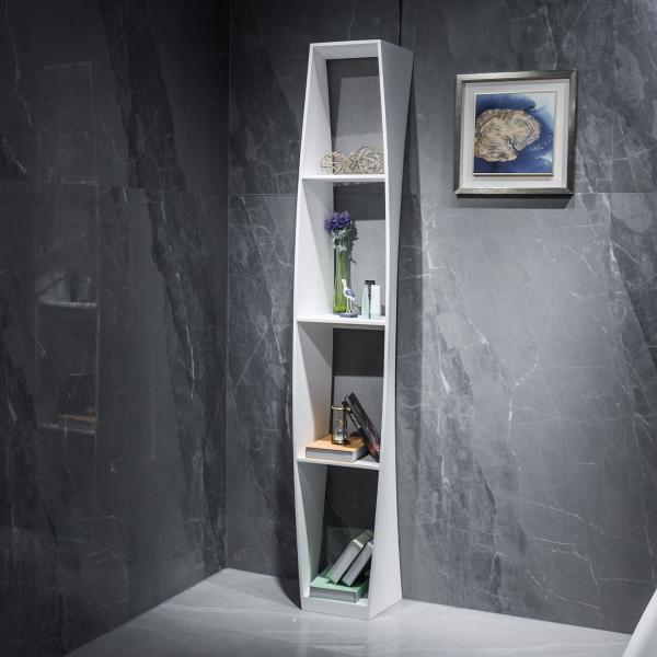Elegant Look 	Stone Bathroom Shelf White Corner Bathroom Shelf