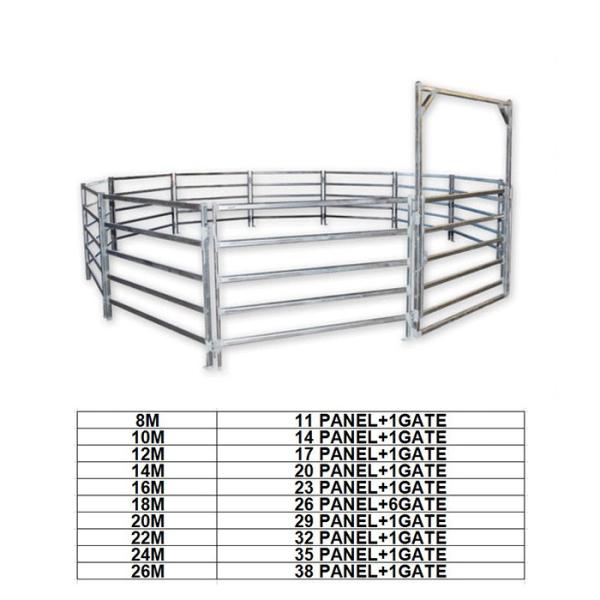 26 Round Corral Panels Inc Gate, Round Yard, Cattle Fences, Corral 18m Diameter