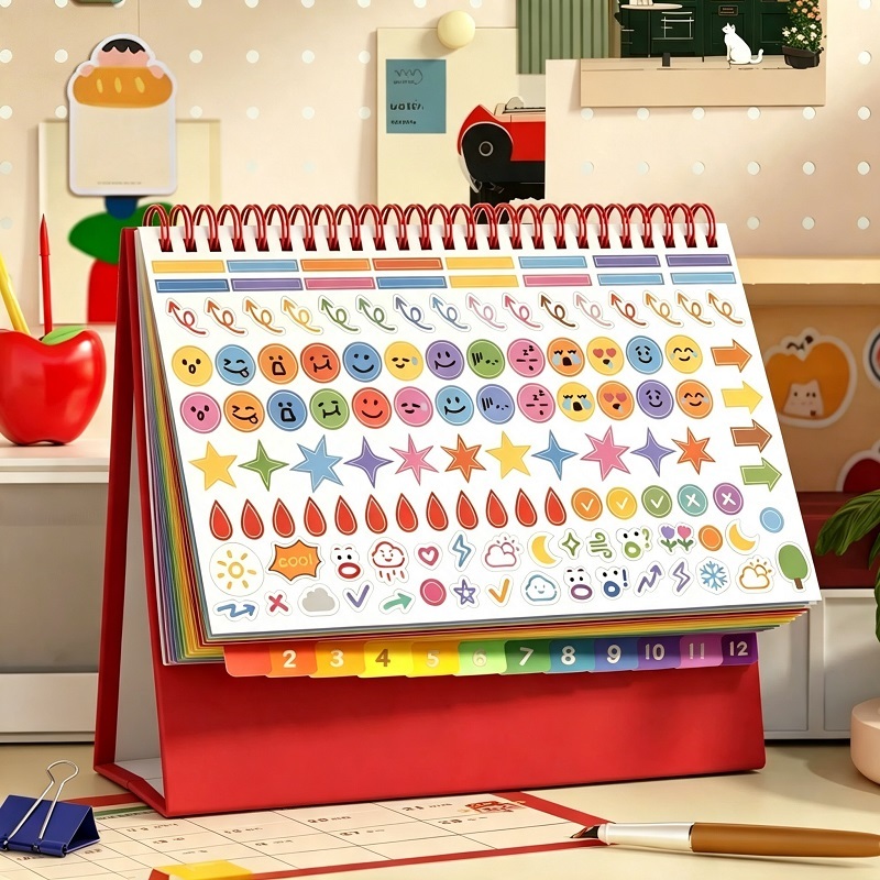Desk Calendar 2027 With Index Tabs And Planner Stickers For Office Planning