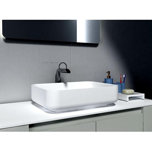 Square Table Top Counter Wash Basin Stone Resin Counter Top Sink