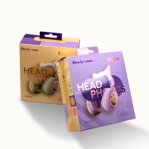 Custom Recycled Cardboard Wireless Headphone Packaging Box 3x3x3cm