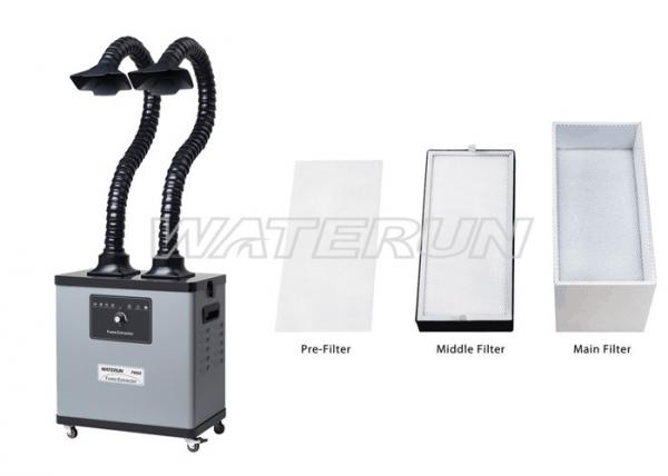 Quality Portable dark grey Mobile fume extractor self cleaning with 4 wheels wholesale