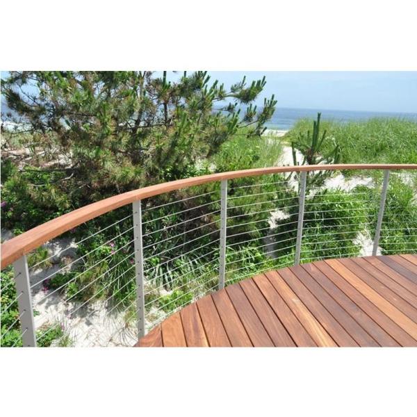Decking Aluminum Cable Railing , Stainless Steel Balustrade Wire Deck Railing