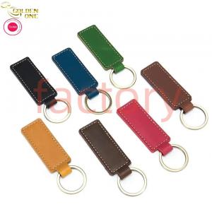 Cheap PU Leather Key Chain Custom Color 9.8x3x2.5cm Die Casting Polishing Plating Ring for sale