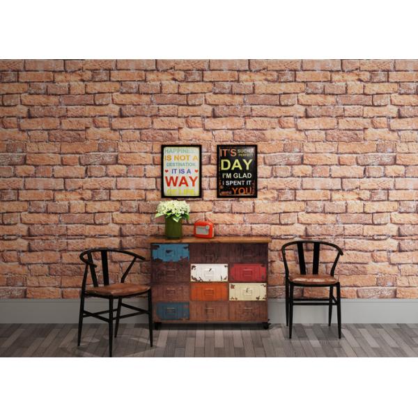White and Red Brick Wallpaper for Walls / Non woven Brick Embossed Wallpaper ISO