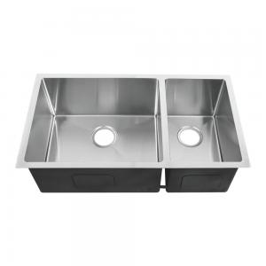 Cheap Undermount Double Bowl Bathroom Sink With Smooth Stainless Steel Satin Finish for sale