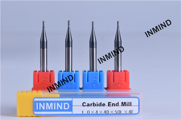 Upto HRC50 AlTiN Coating , 1mm to 4mm Square End Mill , 4 Flute , Carbide end mill , Grain Size 0.8UM ,