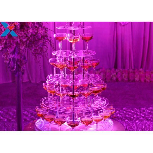Heart Shape Perspex Display Stand  , 5 Layers Champagne Acrylic Display Shelves
