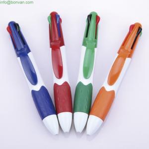 Cheap Click Plastic Retractable Ballpoint 4 color Pen, four colors ballpoint pen for sale