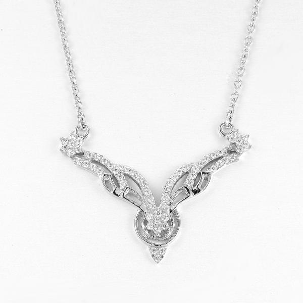 Mens 925 Sterling Silver Necklaces 4.82g Antler Rope Chain
