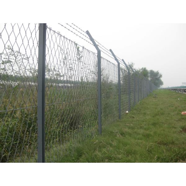 Galvanized Green Powder Coated Metal Weave Diamond Chain Link Fence