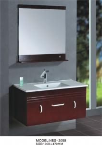 Cheap Dark cherry Square Sinks Bathroom Vanities modern Feature soft closing glide hinges for sale