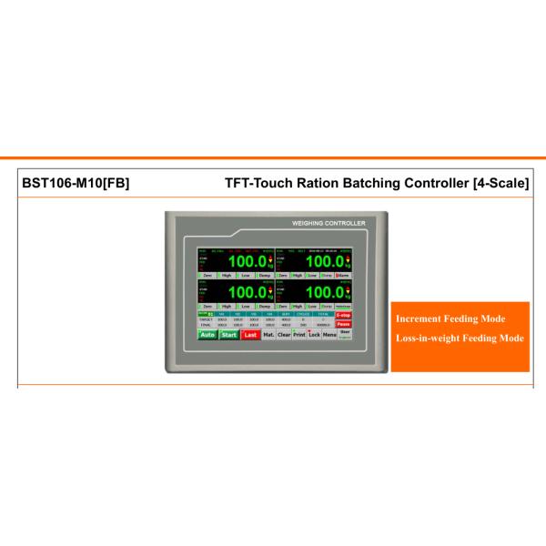 Industrial Weighing Indicator Controller , TFT - Touch Ration Batch Weighing System Controller