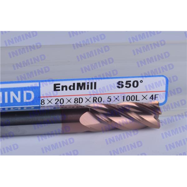 SiN Coating 12 mm Dia R0.5 Corner Radius End Mill 4 Flute 30 mm Cutting Length