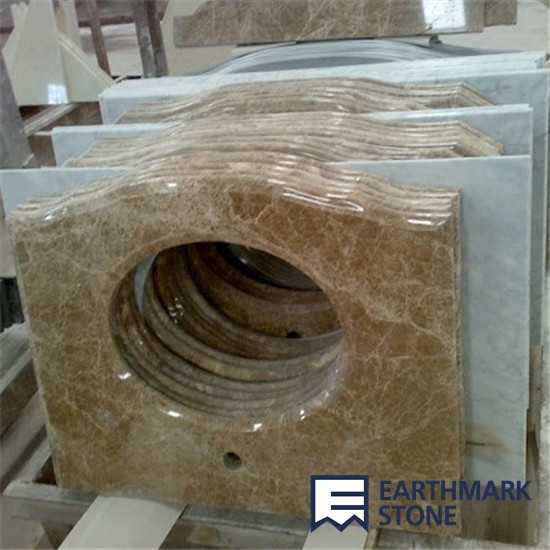 Light Emperador Brown Marble Bathroom Vanity Top
