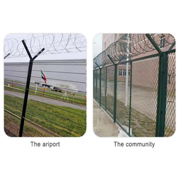 Galvanized Steel Airport Security Fencing / Security Fence For Nuclear Power Station