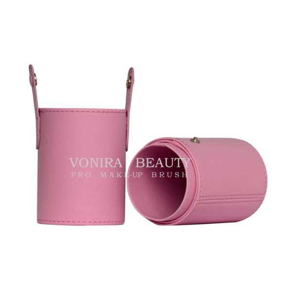 Hot Sell Makeup Brush Cylinder Storage Holder PU Leather Portable