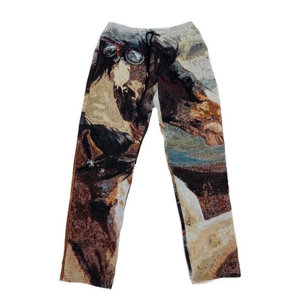 Custom High Quality Men'S Pants Designer Tassel Throw Fringe Woven Tapestry Blanket Women'S Pants Mohair Pants for Men