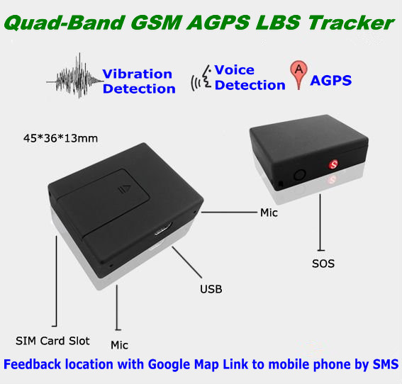 Global Indoor Outdoor GSM LBS Tracker Spy Audio Listening Bug W/ SOS Alarm & 2-Way Calling