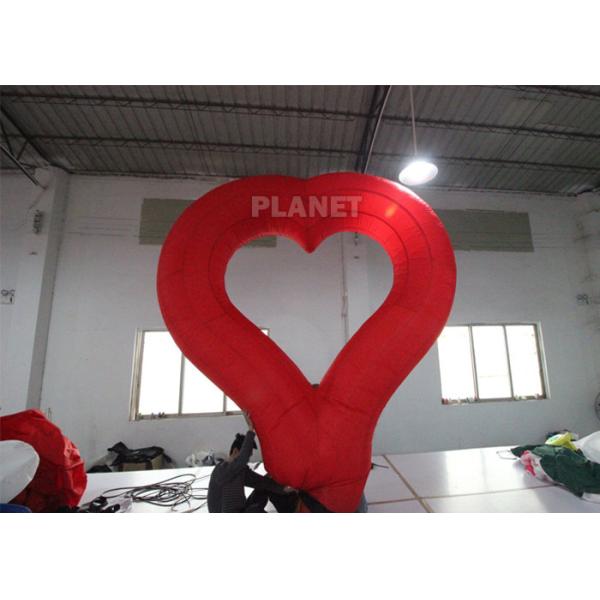 Party LED Lighting Inflatable Advertising Balloon Red LOVE Heart