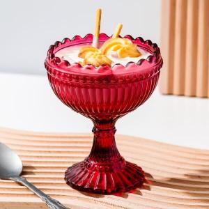 Cheap 160ml Glass Kitchen Wares 5.6 Oz Vintage Ice Cream Coloured Glass Sundae Dishes for sale