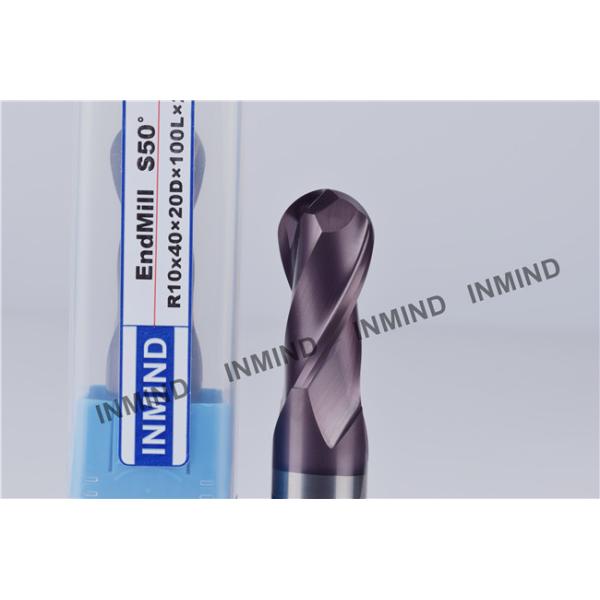 HRC55 End Mill Cutting Tools , Standard Carbide End Mill Cutter 100 mm Length