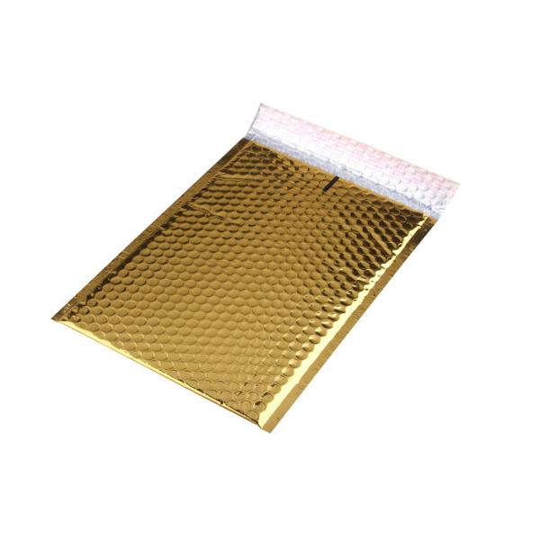 Gold Metallic Bubble Mailers / Decorative Padded Envelopes Customized Printed