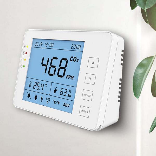 HVAC NDIR Indoor CO2 Tvoc Air Quality Monitor Meter LCD Display