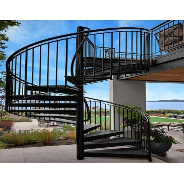 Customization Metal Spiral Staircase Stainless Steel Raillling Uninterrupted View