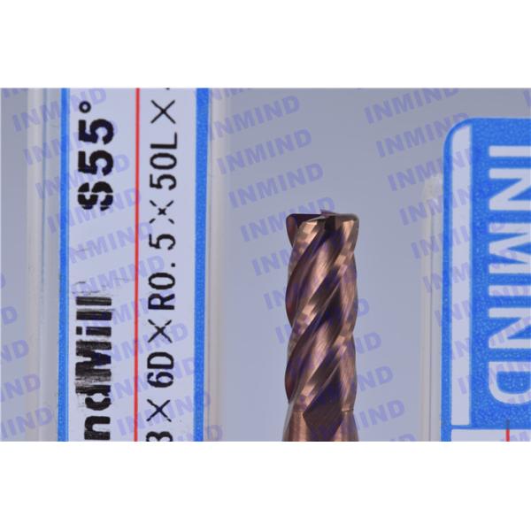 HR55 6mm / 8mm / 10mm Corner Rounding End Mill 4 Flute With Carbide Material