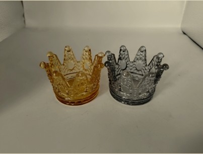 Glass Crown Decoration Candle Holder Ring Holder Clear Crystal Tealight Candle Holder Home Decorative Candles Glass Cup