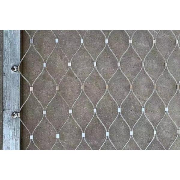 Silver 4cm*4cm Zoo Enclosure Mesh Wire Rope Mesh For Animal Protection