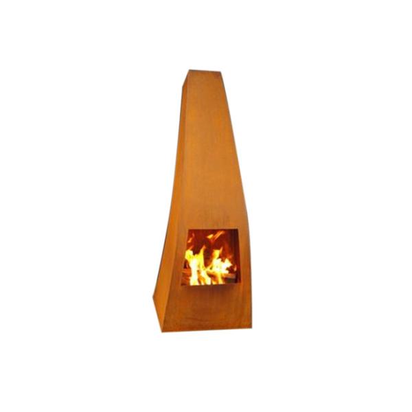 Corten Steel Garden Wood Burning Fireplace , Yard / Garden Cast Iron Fire Pot