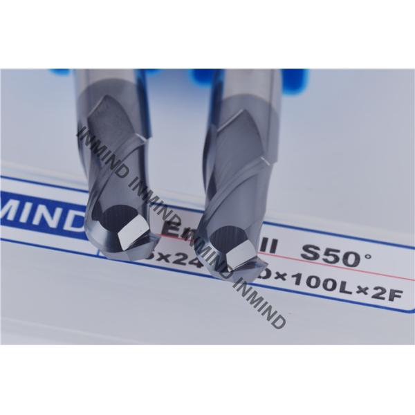 12 mm AOL 100 mm Solid Carbide End Mills , HRC50 TiAlN Coating Ball Nose Mill
