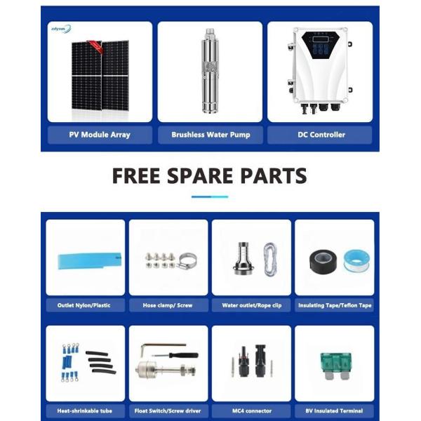 Agriculture Steel Solar Water Pump System Brushless Submersible 20HP