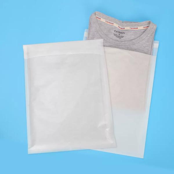 Garment Clear Glassine Paper Bag Non Plastic Gusset For T-Shirt