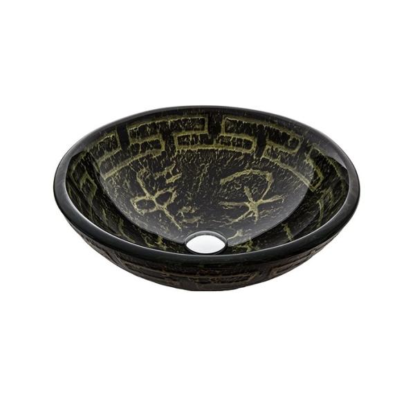 Olive Ancient Bathroom Vessel Sinks , Bathroom Trough Sink With Pop - Up Drain