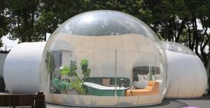 Cheap Dome House Igloo Transparent Inflatable Tent with 4 Parts Bathroom, living room, bedroom and passageway for sale