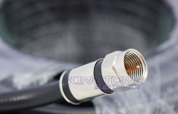 Quality Digital Camera Transmit CATV Coaxial Cable RG6 in 20M Black with Compression Connector wholesale