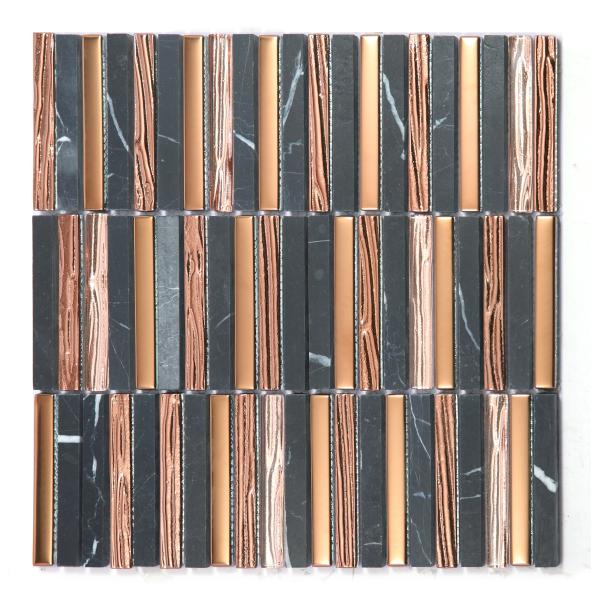 Durable 282x294mm Interior Wall Natural Stone Mosaics For Office and Living Room