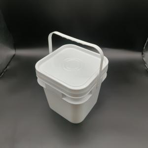 China ODM OEM 10 Litre Square Plastic Buckets With Handles Chemical Resistance on sale