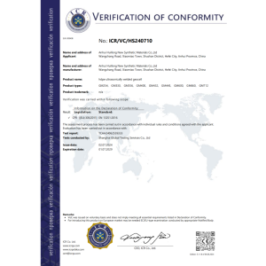 Anhui Huifeng New Synthetic Materials Co., Ltd. Certifications