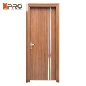 China Soundproof Glass MDF Wooden Door / Interior Room Door Enviromental - Friendly on sale