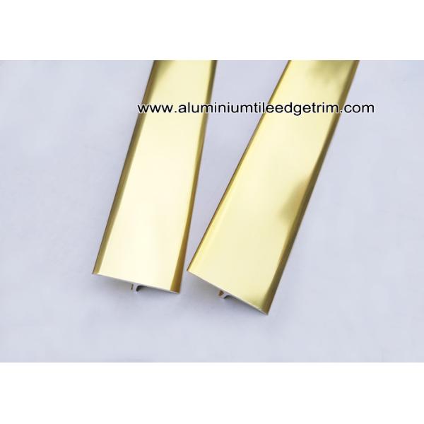 High End Aluminium T Bar Trim / Section Gloss Gold For Tile Edging Or Structure