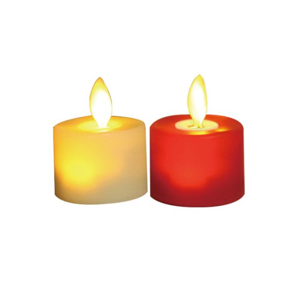 Unscented Battery Tea Candles Smokeless Electronic Tea Light Candles White/ Yellow / Red