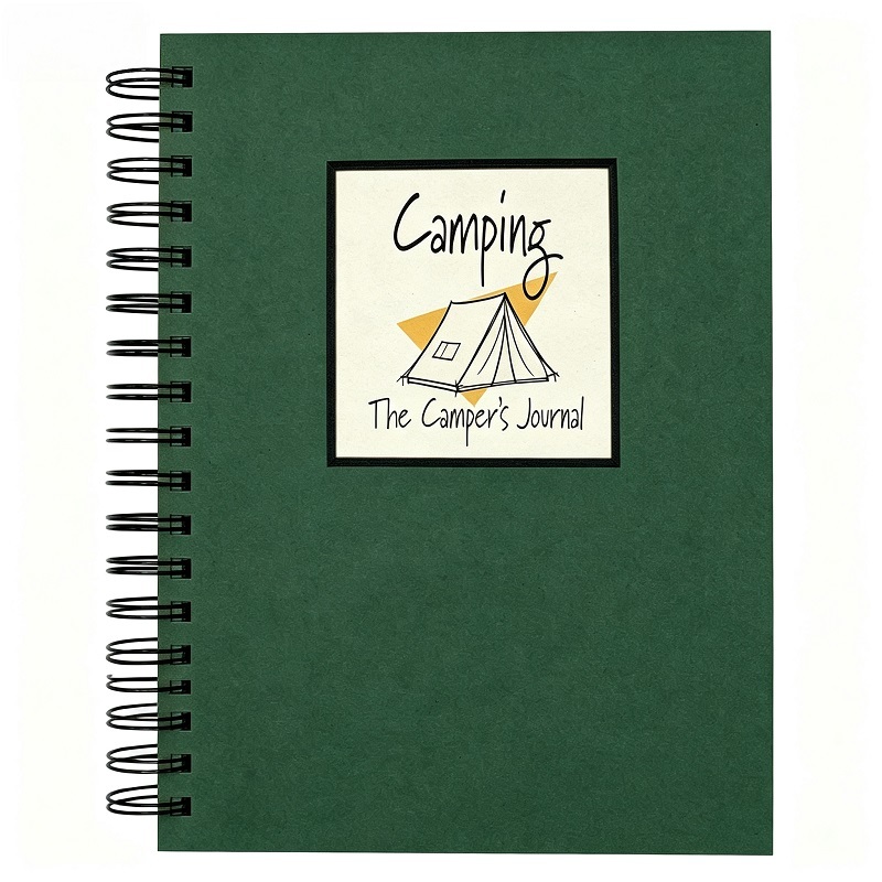 Camping Trip Log Book With Wire-O Binding And Kraft Paper Cover For Campers